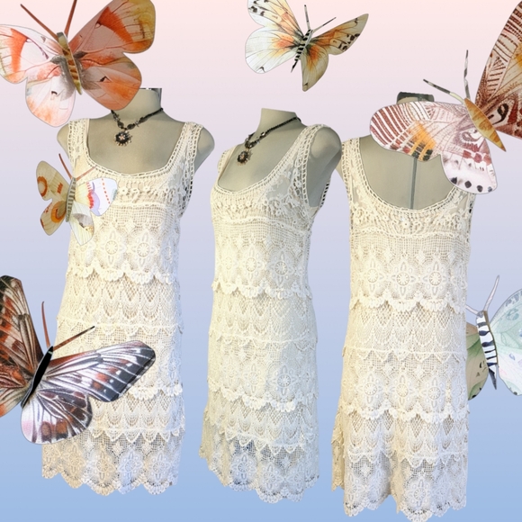 SOLITAIRE By Ravikhosla Ivory Lace Gorgeous  Dress Size S - Picture 8 of 16